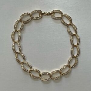 Vintage Gold Rhinestone Necklace
